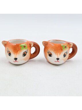 Mr. Christmas 2022 Ceramic Mini Reindeer Mug Set of 2 Nostalgic Kitchen Decor